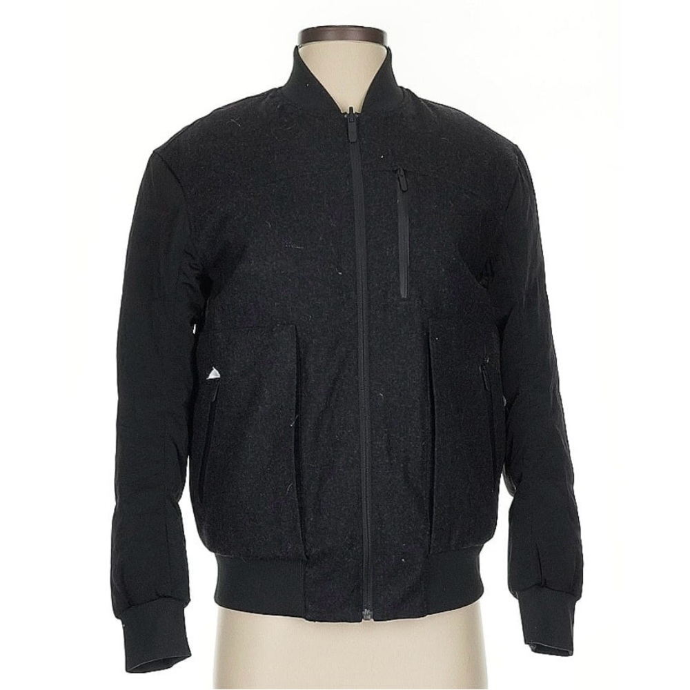 Lululemon Athletica Black Bomber Jacket with Ribbed Details